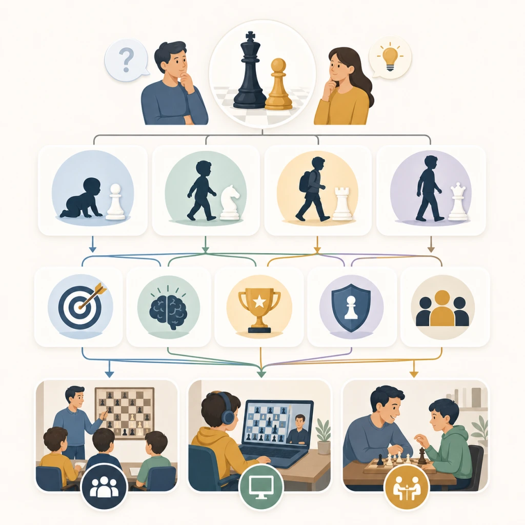 Split screen comparing Chess.com and Lichess interfaces — platform comparison for kids — ChessWize