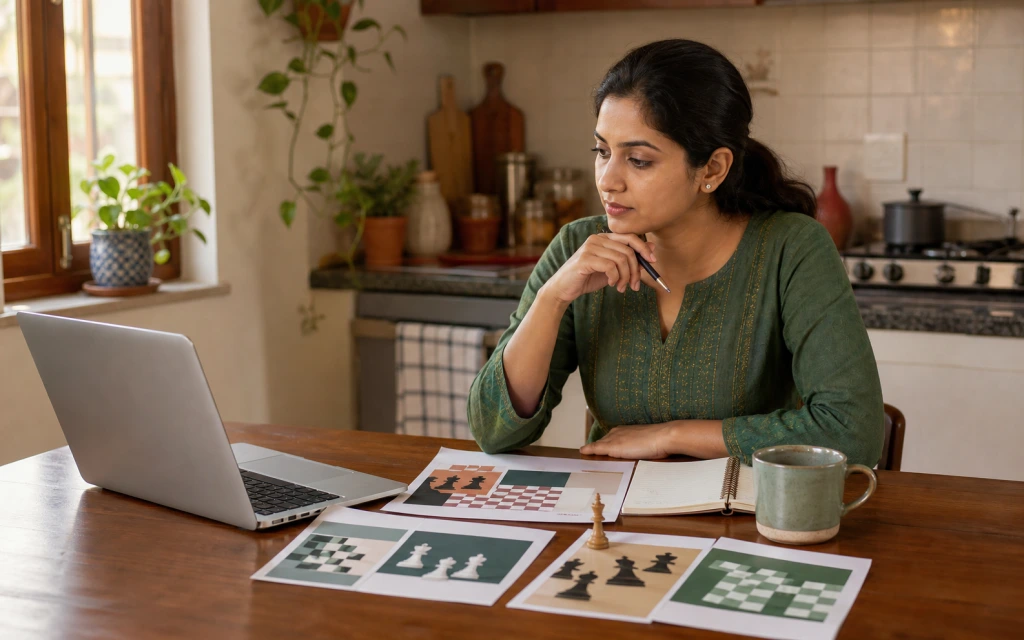 Indian parent and child evaluating chess coaching options on a tablet — ChessWize