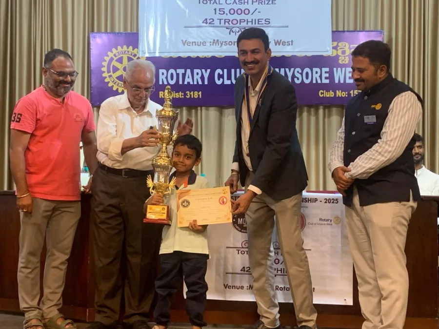 Gahan at Rotary Club Mysore West — Chess Championship