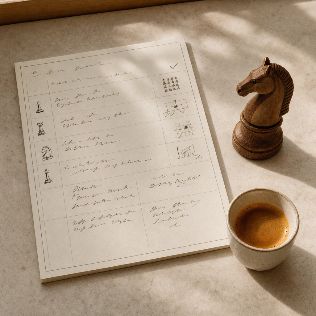Chess board imagery representing the Advanced Strategy phase, 1800–2000 FIDE