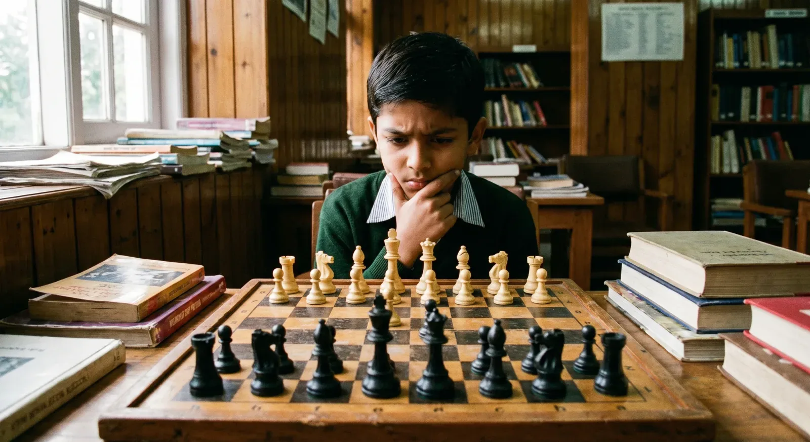 Chess board being set up correctly with pieces in starting position — board setup guide — ChessWize