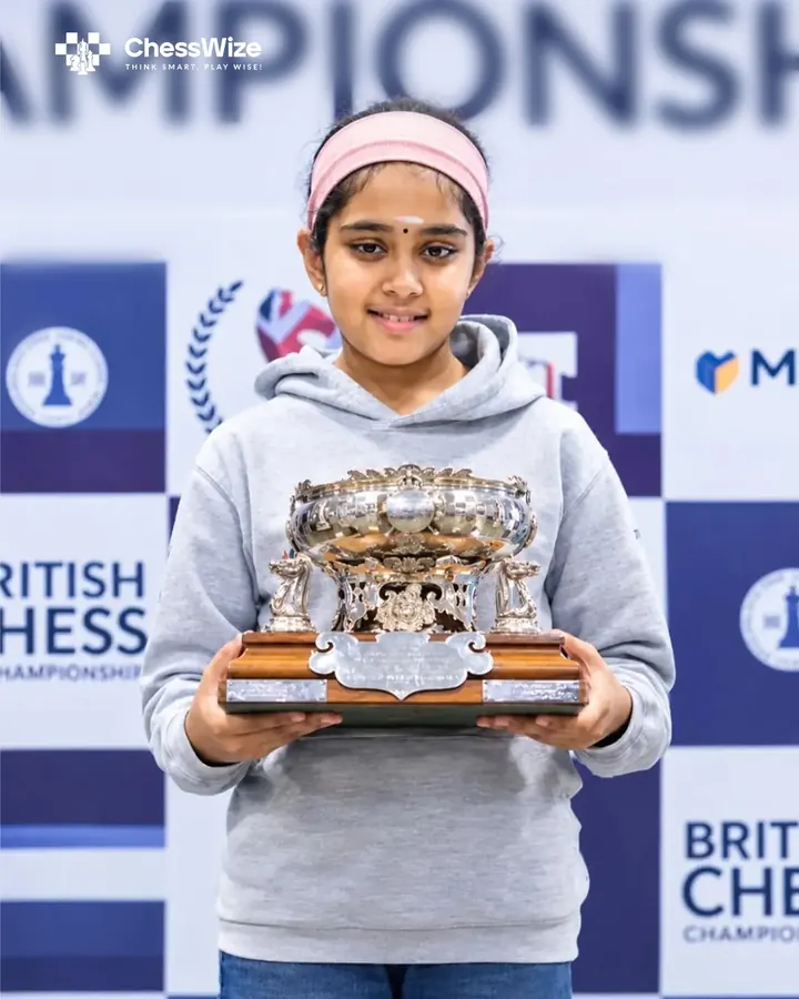 ChessWize student with a trophy at British Chess Championships